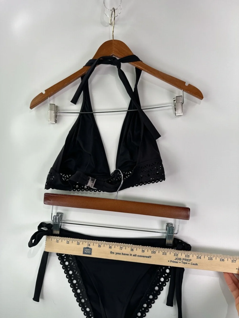 Lise Charmel Ajourage Couture Laser Cut Halter Bikini Set Black L